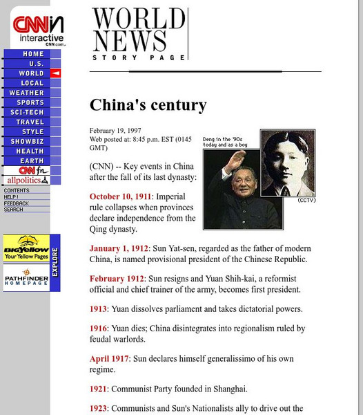 Cnn: China's Century Handout Cnn: China's Century Handout