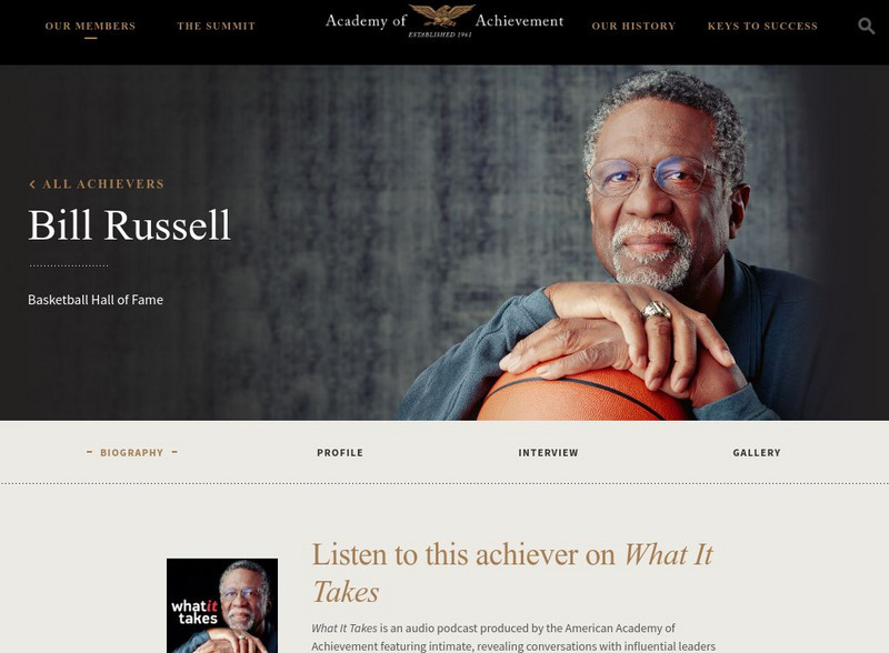 Academy of Achievement: Bill Russell Website