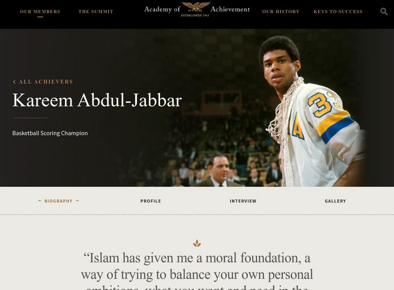 Academy of Achievement: Kareem Abdul Jabbar Website Academy of Achievement: Kareem Abdul Jabbar Website