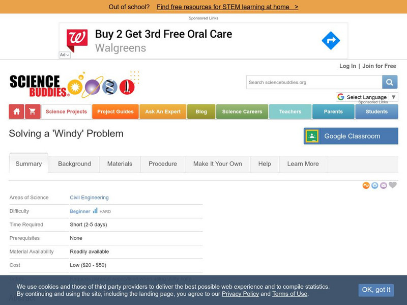 Science Buddies: Solving a 'Windy' Problem Activity Science Buddies: Solving a 'Windy' Problem Activity