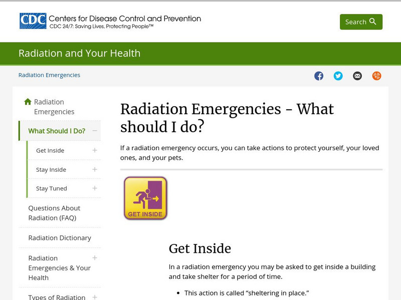 Centers for Disease Control: Radiation Emergencies What Should I Do? Handout Centers for Disease Control: Radiation Emergencies What Should I Do? Handout