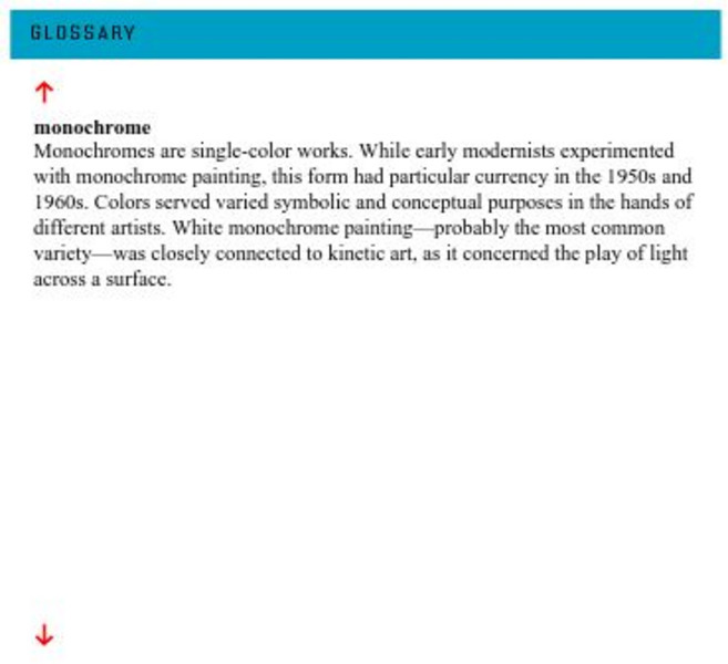 Los Angeles County Museum of Art: Beyond Geometry: Monochrome, Defined Handout Los Angeles County Museum of Art: Beyond Geometry: Monochrome, Defined Handout