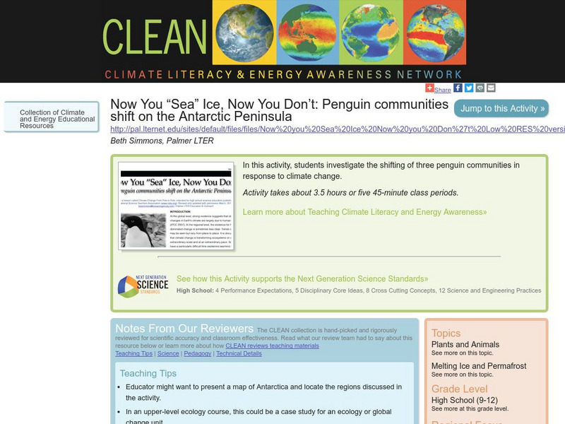 Clean: Penguin Communities Shift on the Antarctic Peninsula Lesson Plan Clean: Penguin Communities Shift on the Antarctic Peninsula Lesson Plan
