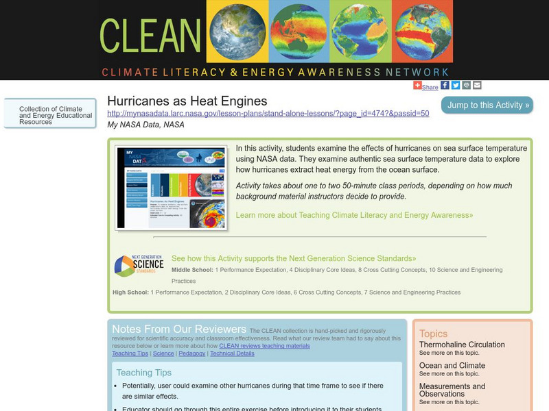 Clean: Hurricanes as Heat Engines Lesson Plan Clean: Hurricanes as Heat Engines Lesson Plan