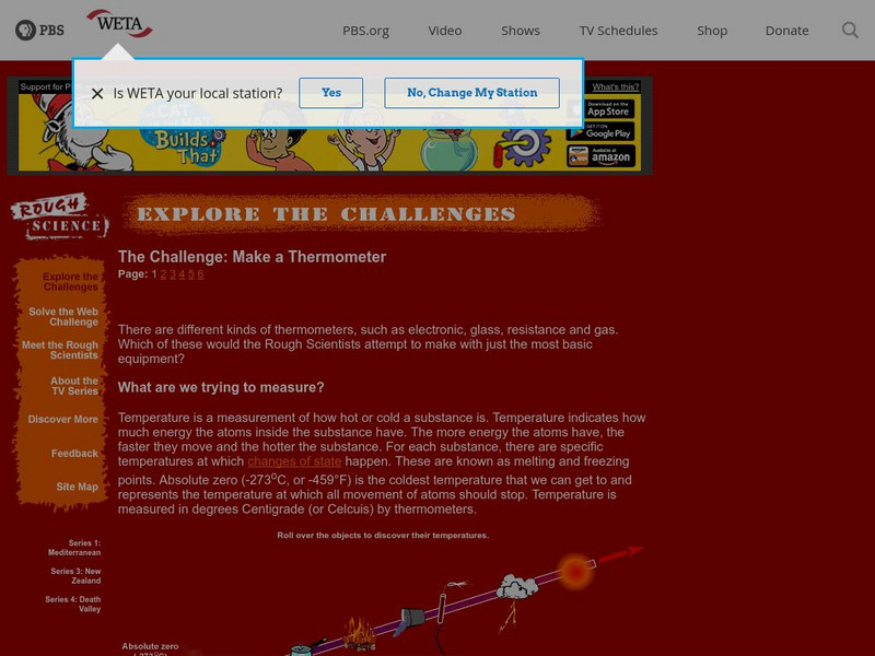 Pbs: The Challenge: Make a Thermometer Handout