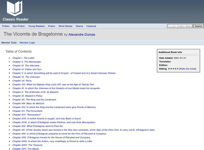 Classic Reader: The Vicomte De Bragelonne by Alexandre Dumas eBook Classic Reader: The Vicomte De Bragelonne by Alexandre Dumas eBook