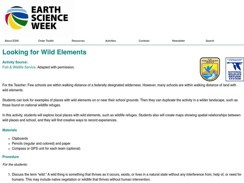 American Geosciences Institute: Earth Science Week: Looking for Wild Elements Lesson Plan
