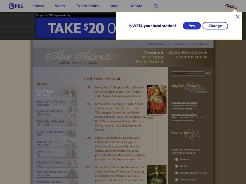 Cet: Marie Antoinette Early Years Handout