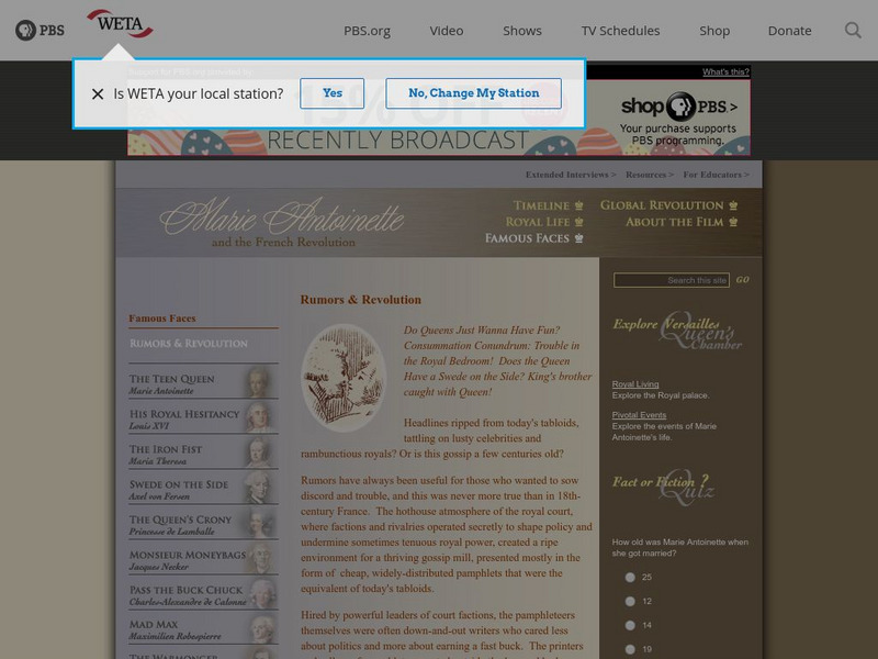 Cet: Marie Antoinette Rumors and Revolution Handout Cet: Marie Antoinette Rumors and Revolution Handout