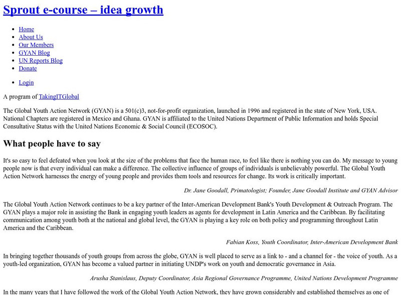 Global Youth Action Network Website Global Youth Action Network Website