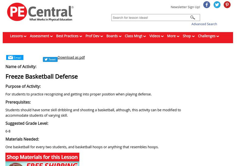 Pe Central: Pe Lesson Ideas: Freeze Lesson Plan Pe Central: Pe Lesson Ideas: Freeze Lesson Plan