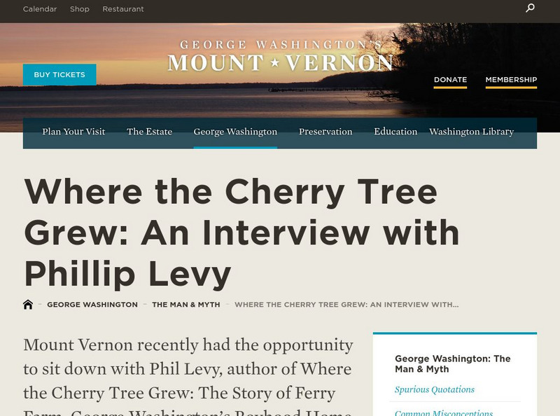 Mount Vernon Ladies' Association: Where the Cherry Tree Grew Website Mount Vernon Ladies' Association: Where the Cherry Tree Grew Website