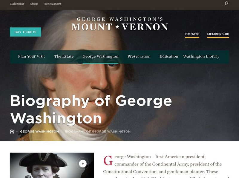 Mount Vernon Ladies' Association: George Washington: Biography Website Mount Vernon Ladies' Association: George Washington: Biography Website