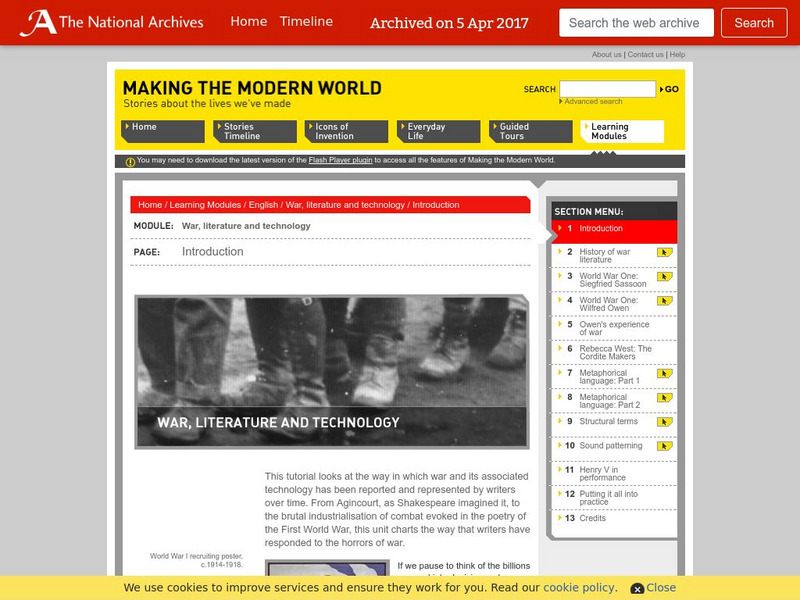Making the Modern World: War, Literature, and Technology Online Course Making the Modern World: War, Literature, and Technology Online Course