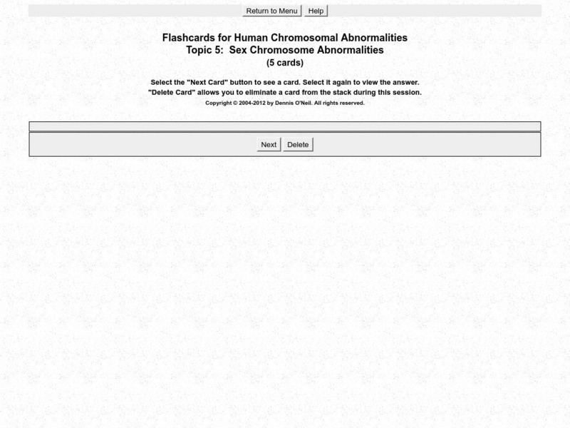Pc: Flashcards for Human Sex Chromosome Abnormalities Interactive Pc: Flashcards for Human Sex Chromosome Abnormalities Interactive