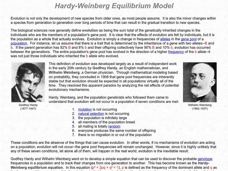 Palomar College: Hardy Weinberg Principle Handout