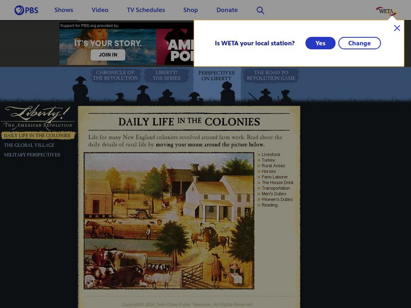 Pbs Liberty!: Daily Life in the Colonies Interactive Pbs Liberty!: Daily Life in the Colonies Interactive
