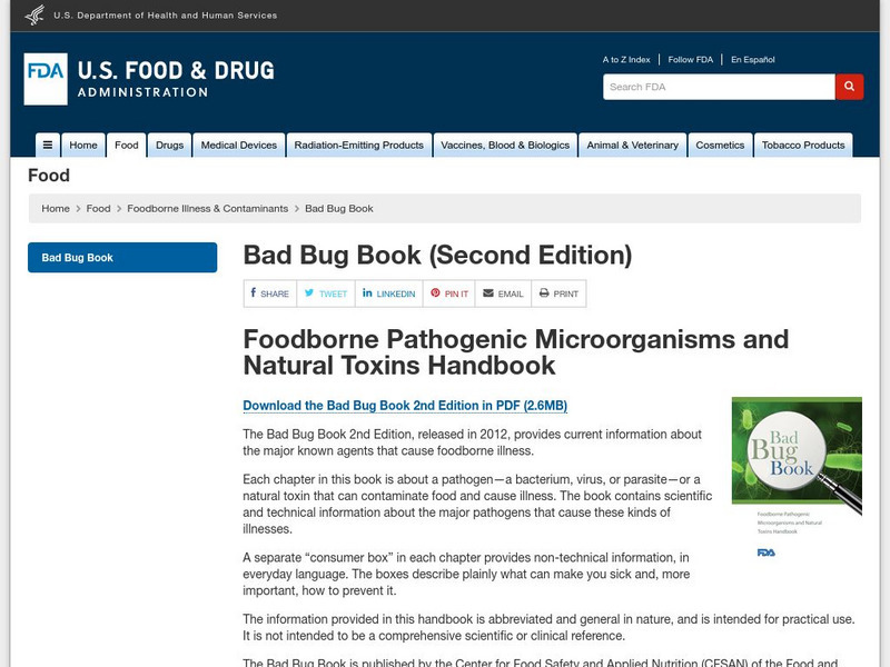 Fda: Bad Bug Book Handout Fda: Bad Bug Book Handout