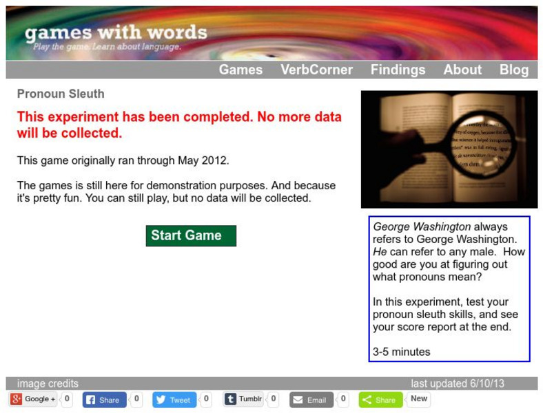 Harvard University: Games With Words: Pronoun Sleuth Unknown Type Harvard University: Games With Words: Pronoun Sleuth Unknown Type