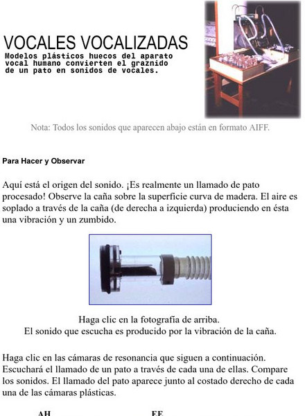 Exploratorium: Vocales Vocalizadas Handout Exploratorium: Vocales Vocalizadas Handout