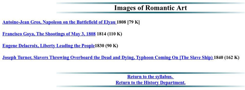 Hanover College: Images of Romantic Art Graphic Hanover College: Images of Romantic Art Graphic