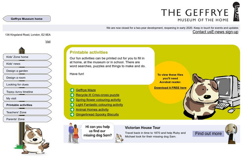 Geffrye Museum: Printable Activities Activity Geffrye Museum: Printable Activities Activity