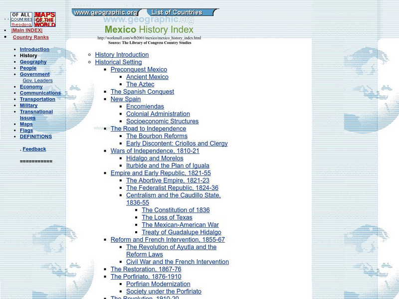 Workmall: Mexico History Index Website