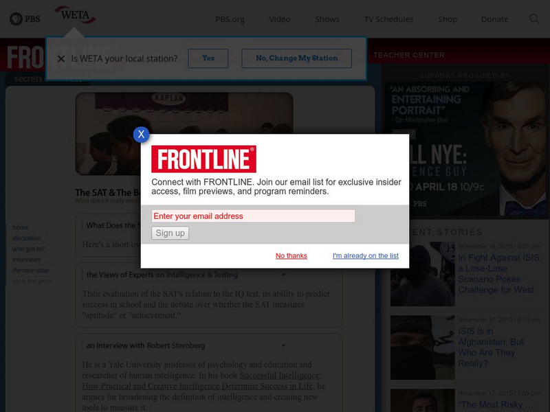Pbs Frontline: Sa Ts vs Iq Tests Website Pbs Frontline: Sa Ts vs Iq Tests Website