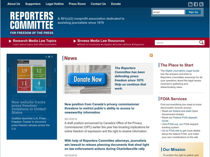Rcfp: The Reporters Committee for Freedom of the Press Website Rcfp: The Reporters Committee for Freedom of the Press Website