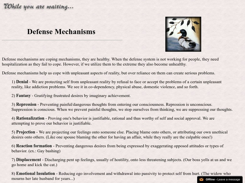 Defense Mechanisms Activity