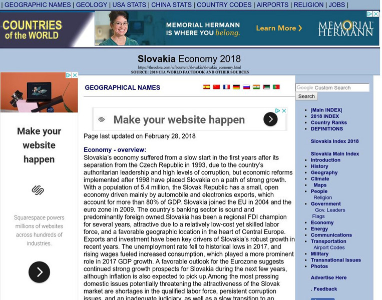 Cia World Factbook: Slovakia Economy 2008 Website Cia World Factbook: Slovakia Economy 2008 Website