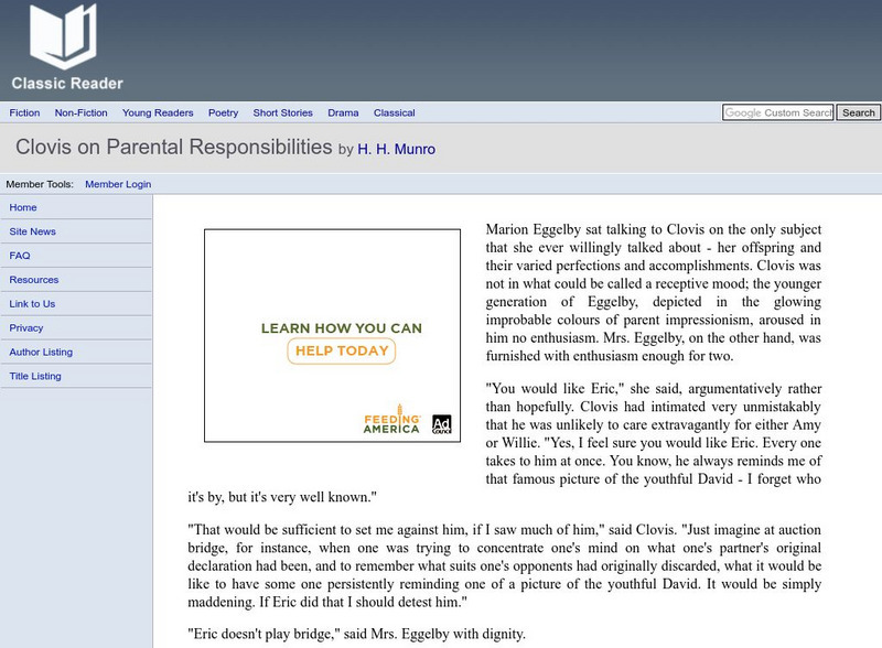 Classic Reader: Clovis on Parental Responsibilities eBook Classic Reader: Clovis on Parental Responsibilities eBook