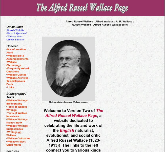 Alfred Russel Wallace Website Alfred Russel Wallace Website