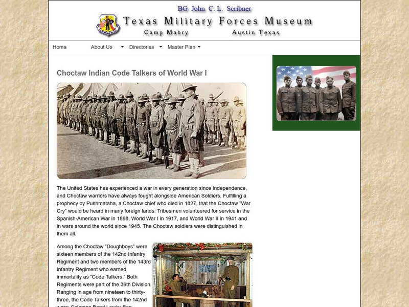 Texas Military Forces Museum: Choctaw: Codetalkers Website Texas Military Forces Museum: Choctaw: Codetalkers Website