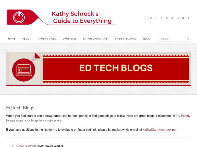 Kathy Schrock's Educational Technology Blog Listing Website Kathy Schrock's Educational Technology Blog Listing Website