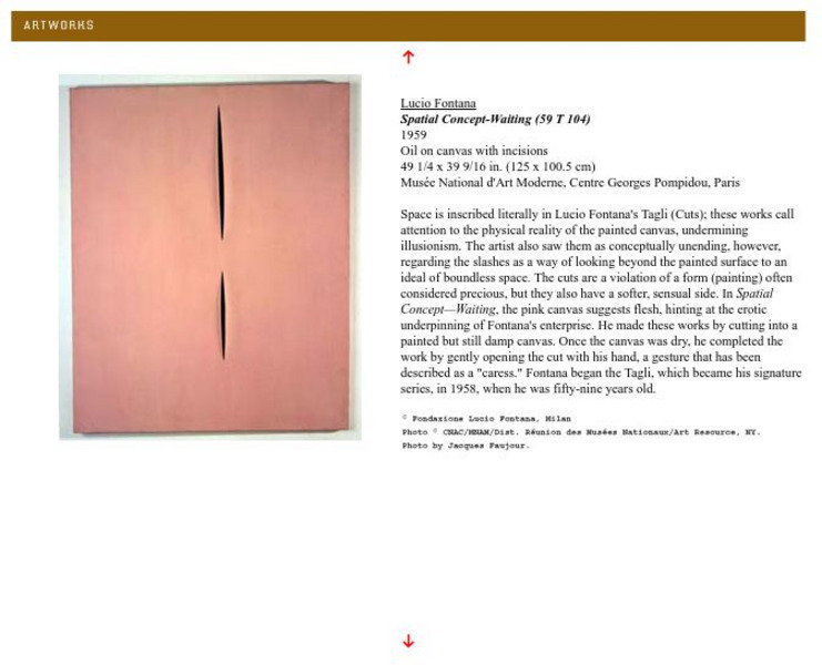 Los Angeles County Museum of Art: Lucio Fontain: Spatial Concept Waiting Graphic