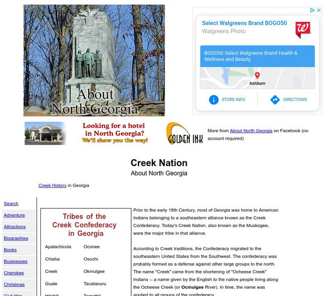 About North Georgia: Intro to the Creek Nation Website About North Georgia: Intro to the Creek Nation Website