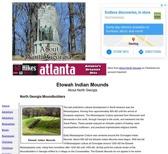 About North Georgia: The Pre Historic Moundbuilders Website