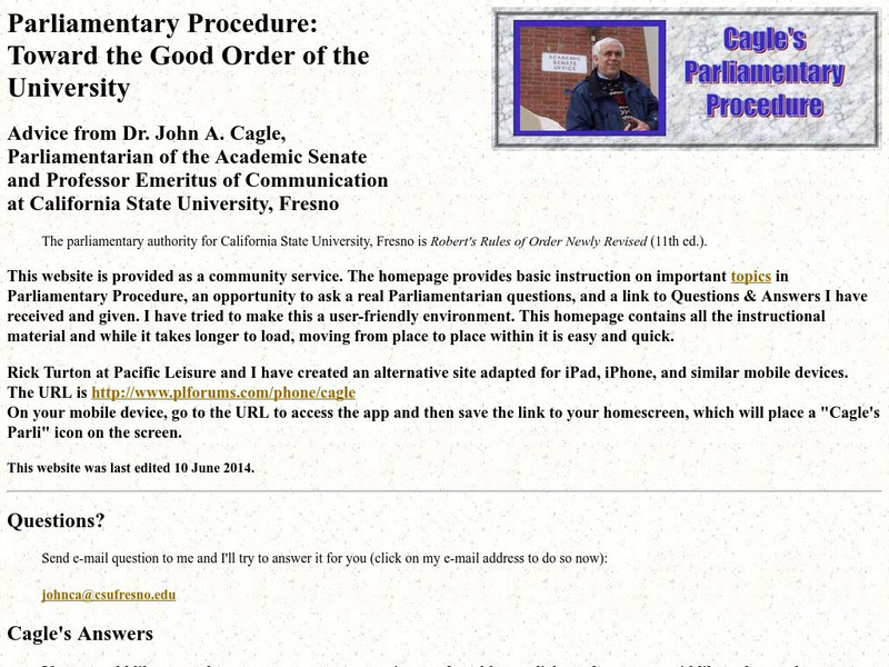A Primer on Parliamentary Procedure Website A Primer on Parliamentary Procedure Website