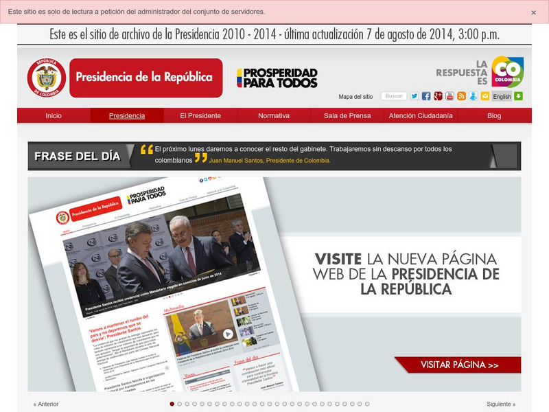 Presidencia De Colombia Website Presidencia De Colombia Website