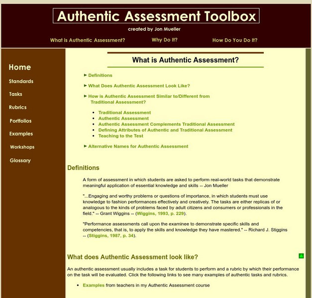 North Central College: What Is Authentic Assessment? Handout
