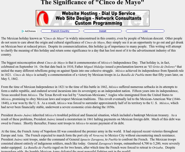 Mexica.net: The Significance of "Cinco De Mayo" Article Mexica.net: The Significance of "Cinco De Mayo" Article