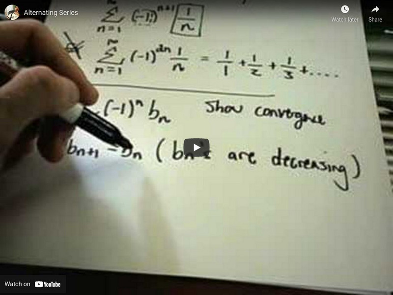 Patrick Jmt: Alternating Series Instructional Video