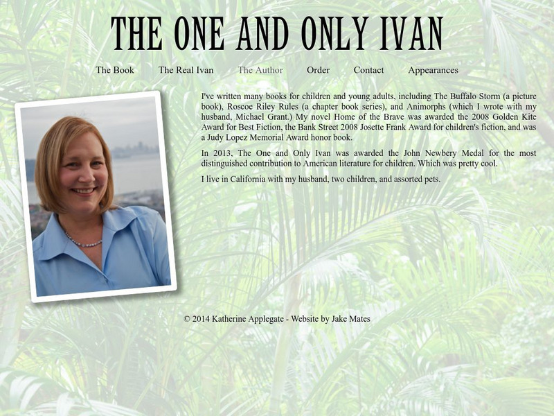 The One and Only Ivan: Author Katherine Applegate Website The One and Only Ivan: Author Katherine Applegate Website