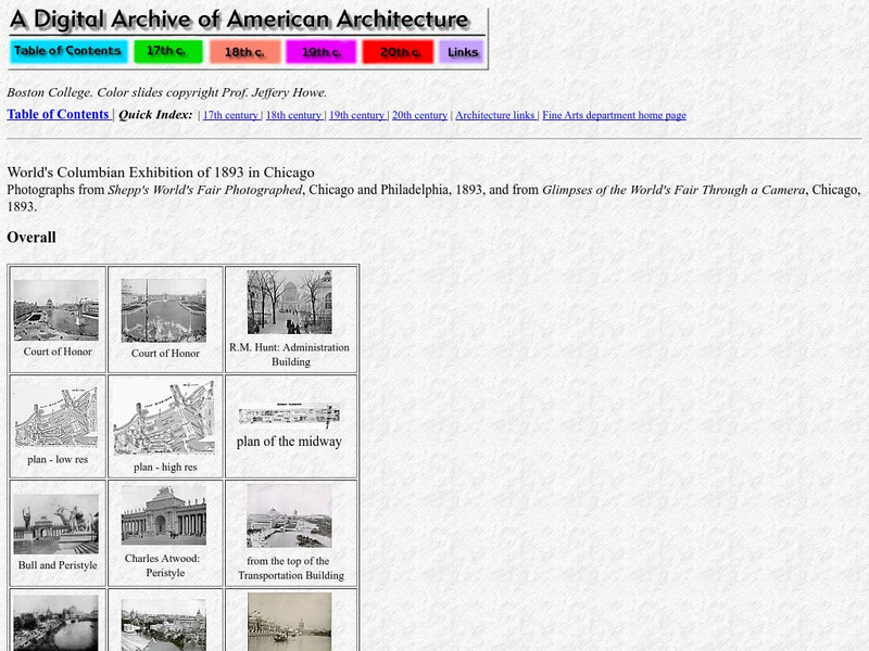 A Digital Archive of American Architecture: 1893 World's Columbian Exposition Graphic