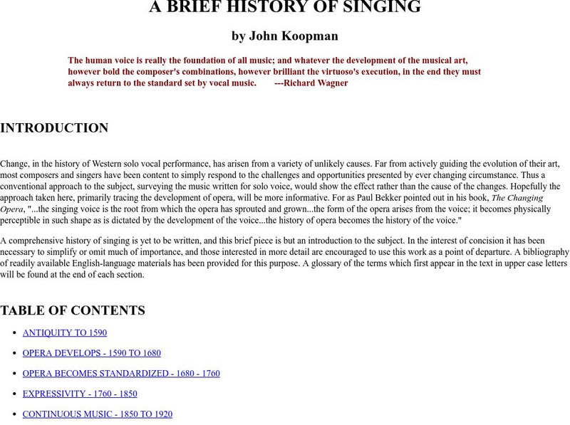 Lawrence University: A Brief History of Singing Website Lawrence University: A Brief History of Singing Website