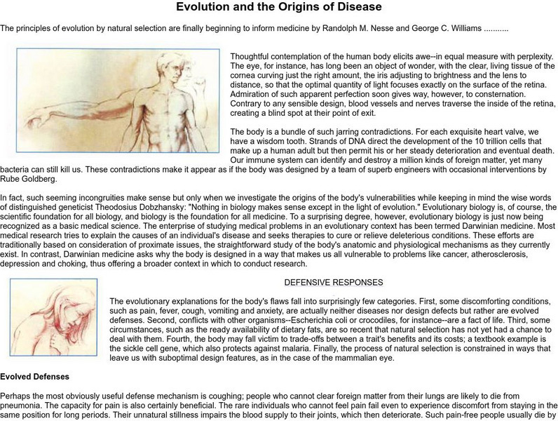 St. Bonaventure University: Evolution and Origins of Disease Website St. Bonaventure University: Evolution and Origins of Disease Website