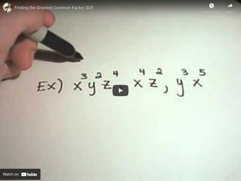 Patrick Jmt: Greatest Common Factor, Gcf Instructional Video