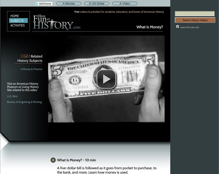 Have Fun With History: What Is Money? Instructional Video Have Fun With History: What Is Money? Instructional Video