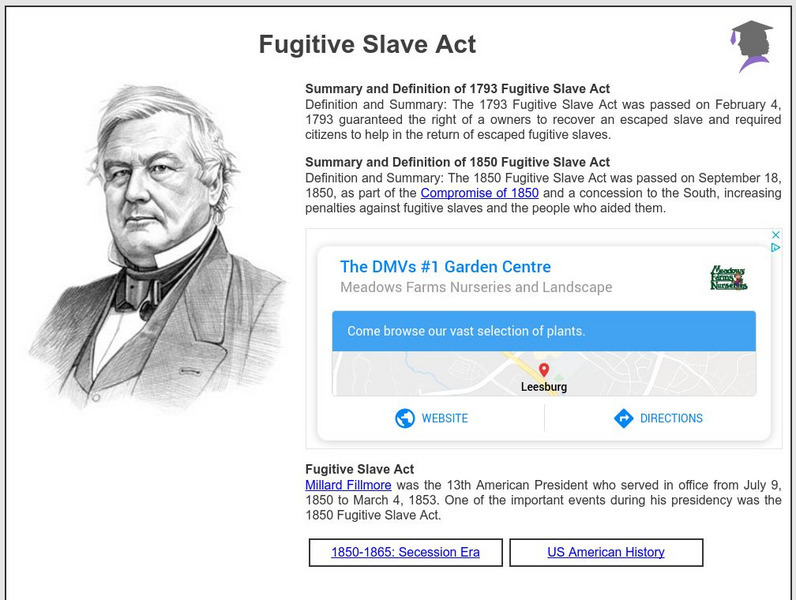 Siteseen: American Historama: Fugitive Slave Act Article Siteseen: American Historama: Fugitive Slave Act Article
